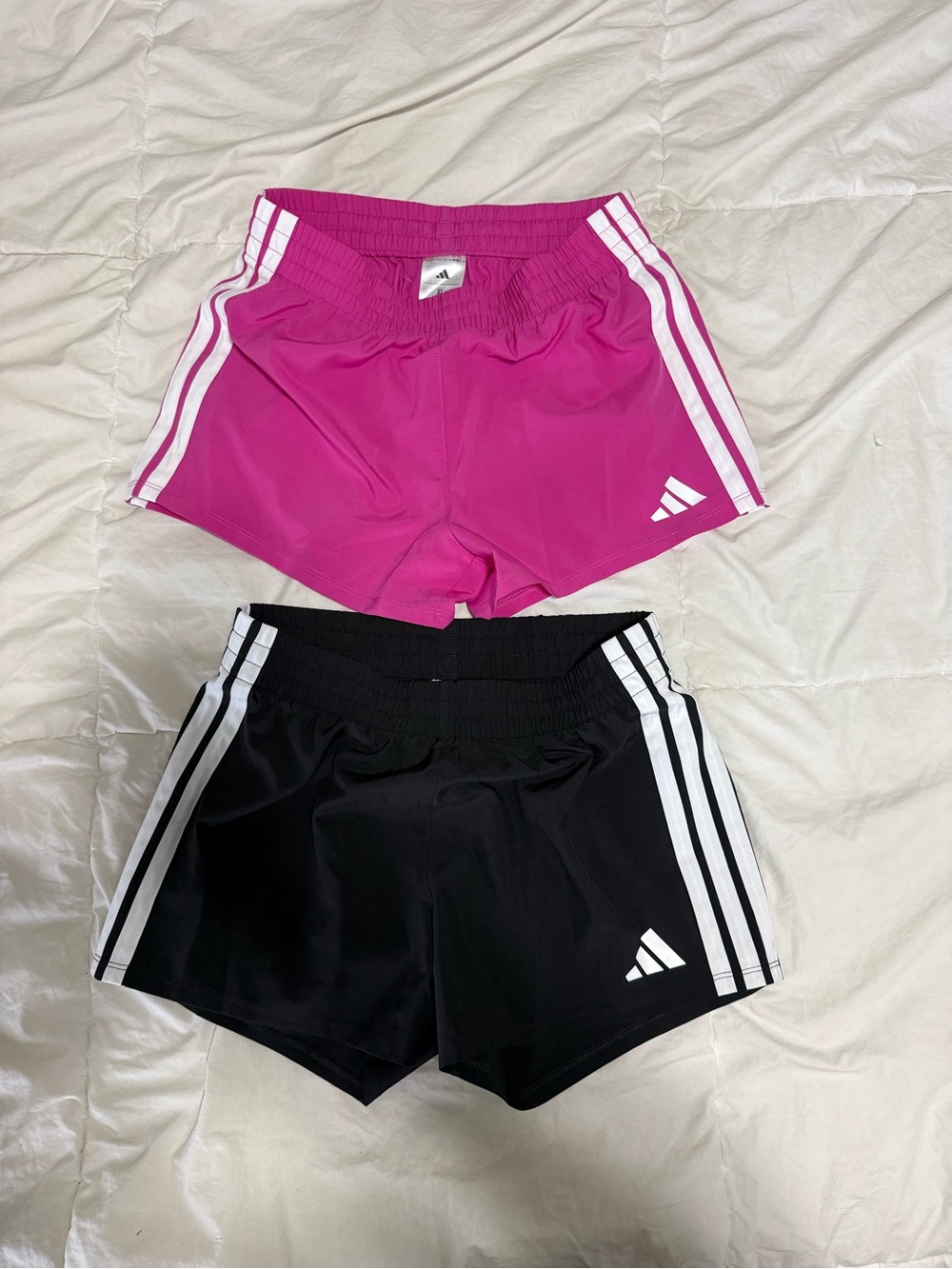 adidas Girls' Two-Pack Athletic Shorts - Pink & Black